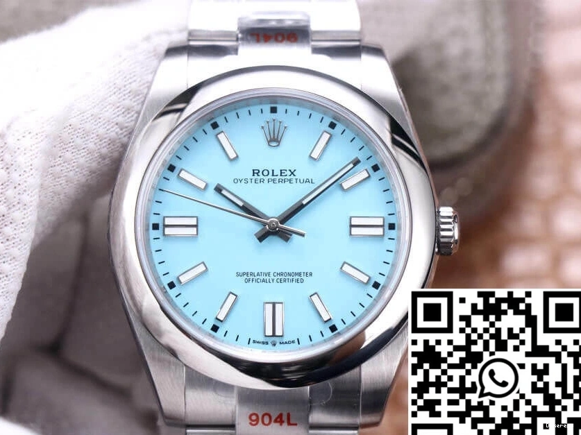 Turquoise Rolex EW M124300-0006 Perpetual Factory Dial Oyster 41MM Blue 0408